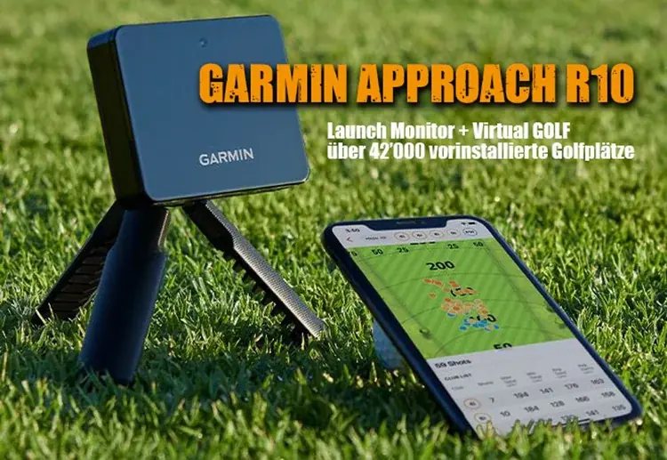 GARMIN Approach R10, tragbarer Radar-Launch-Monitor auf dem Stativ