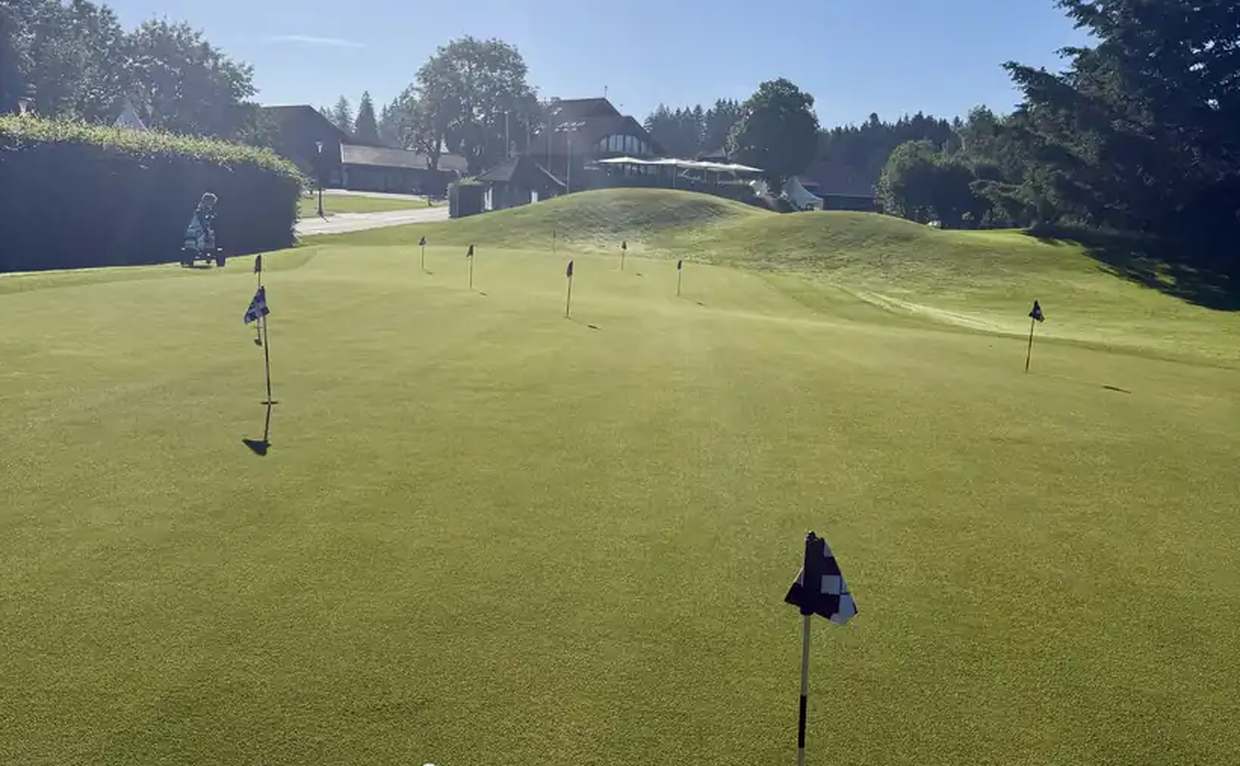 Puttinggrün mit Fahne — Fortschritt über die ganze Saison