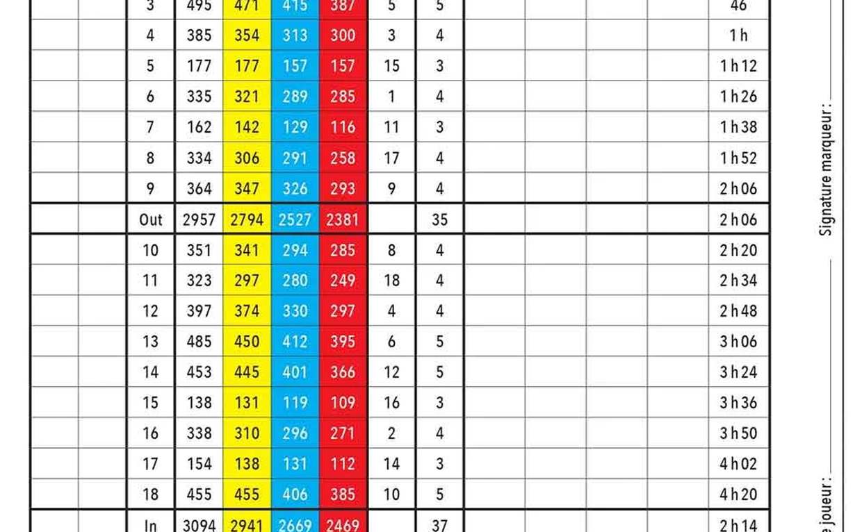 Scorekarte im Format der FIT4PAR Spick-Karte